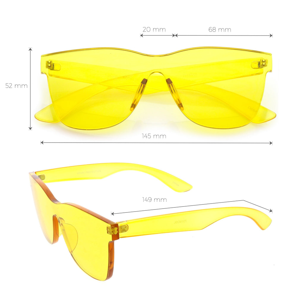 Retro Modern Rimless Horned Rim Mono Block PC Sunglasses C463