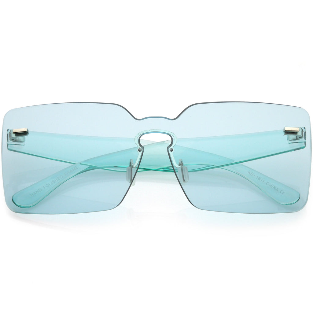 Oversize Square Retro Modern Mono Lens Sunglasses C483