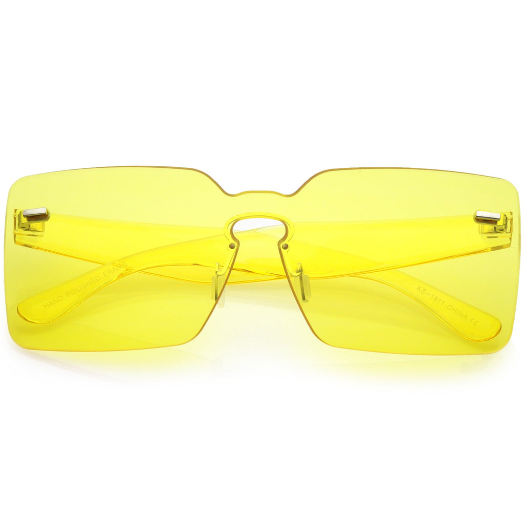 Oversize Square Retro Modern Mono Lens Sunglasses C483