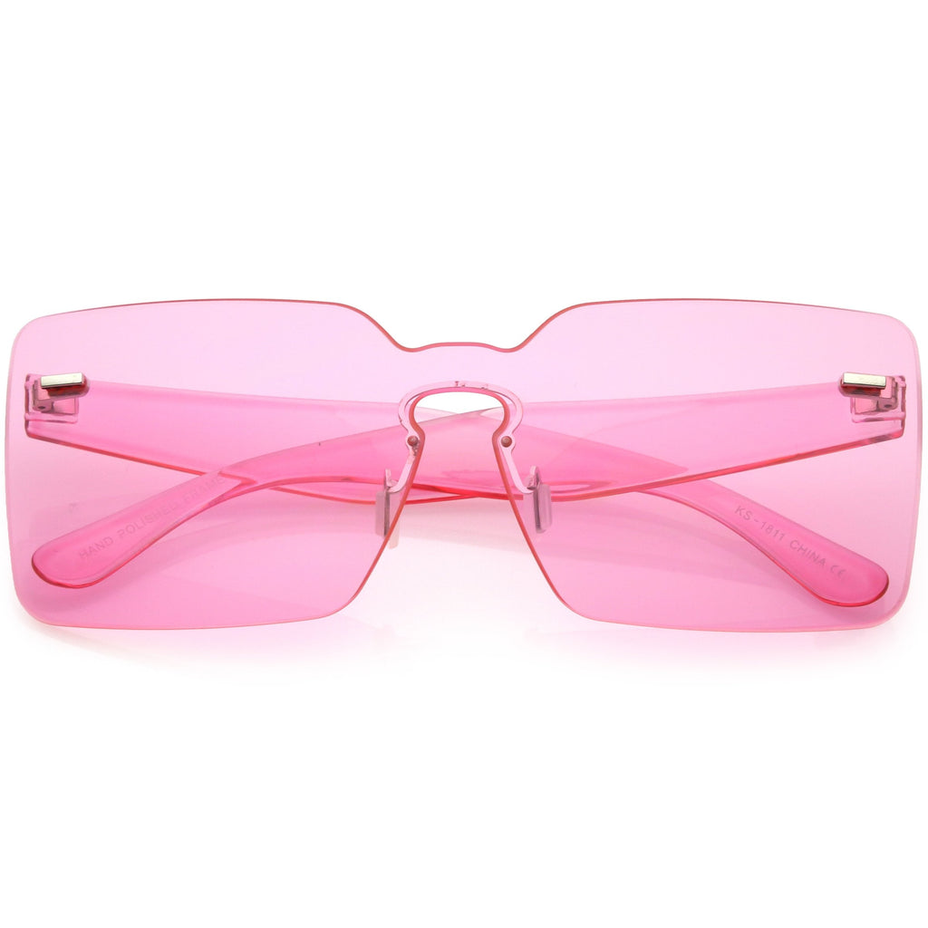 Oversize Square Retro Modern Mono Lens Sunglasses C483