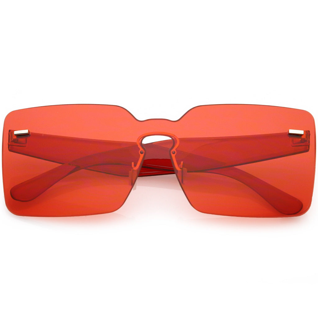 Oversize Square Retro Modern Mono Lens Sunglasses C483