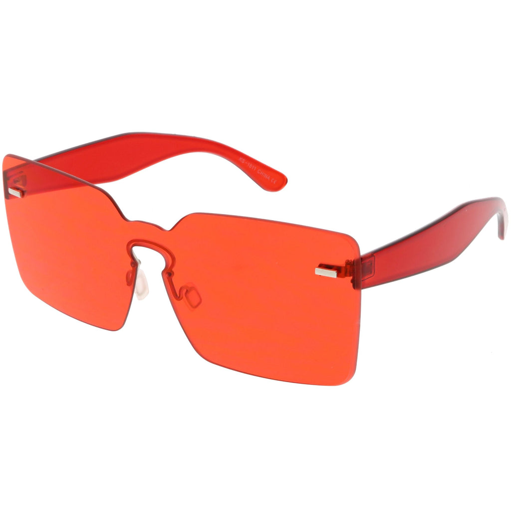 Oversize Square Retro Modern Mono Lens Sunglasses C483