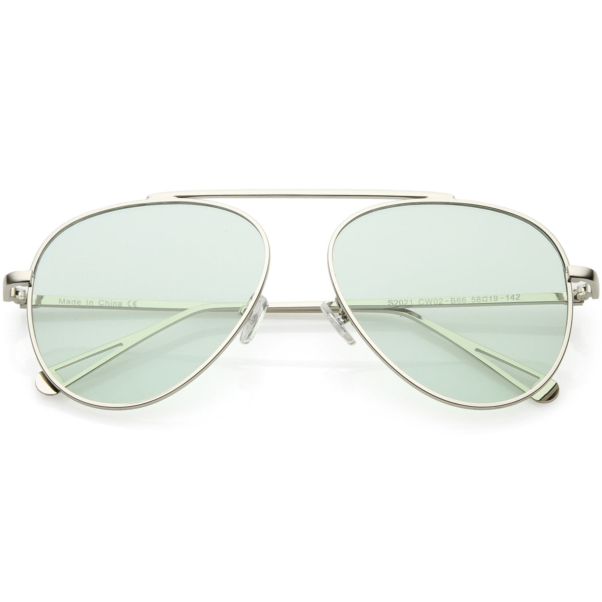 Premium Oversize Color Tone Flat Lens Metal Aviator Sunglasses C508