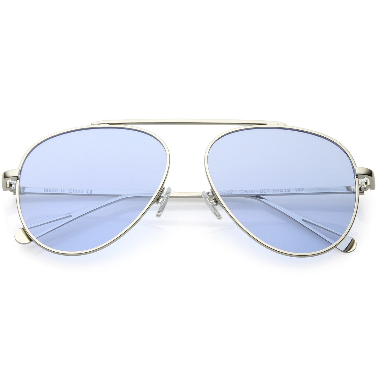 Premium Oversize Color Tone Flat Lens Metal Aviator Sunglasses C508
