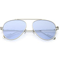 Premium Oversize Color Tone Flat Lens Metal Aviator Sunglasses C508