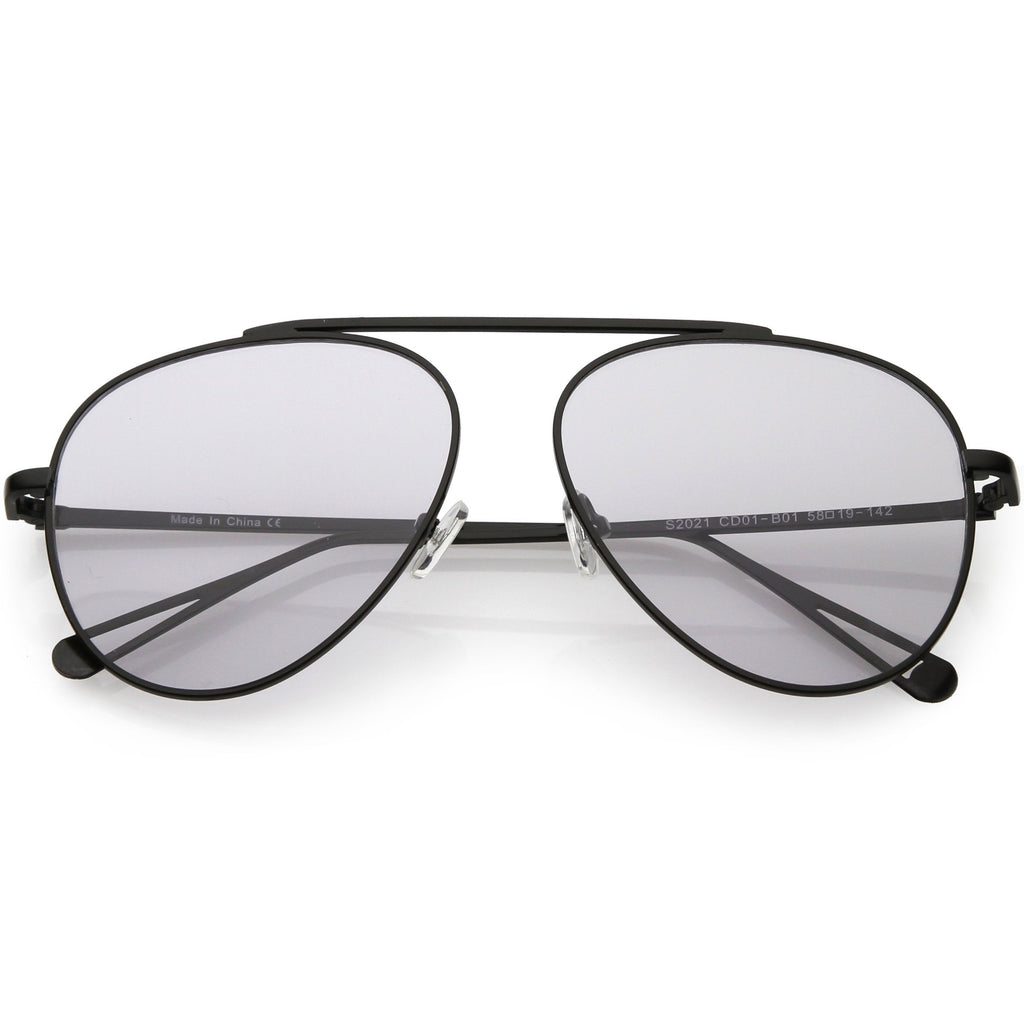 Premium Oversize Color Tone Flat Lens Metal Aviator Sunglasses C508