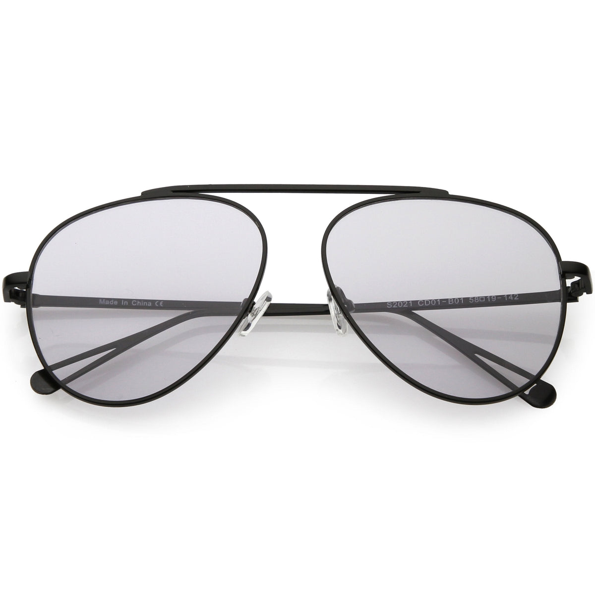 Premium Oversize Color Tone Flat Lens Metal Aviator Sunglasses C508