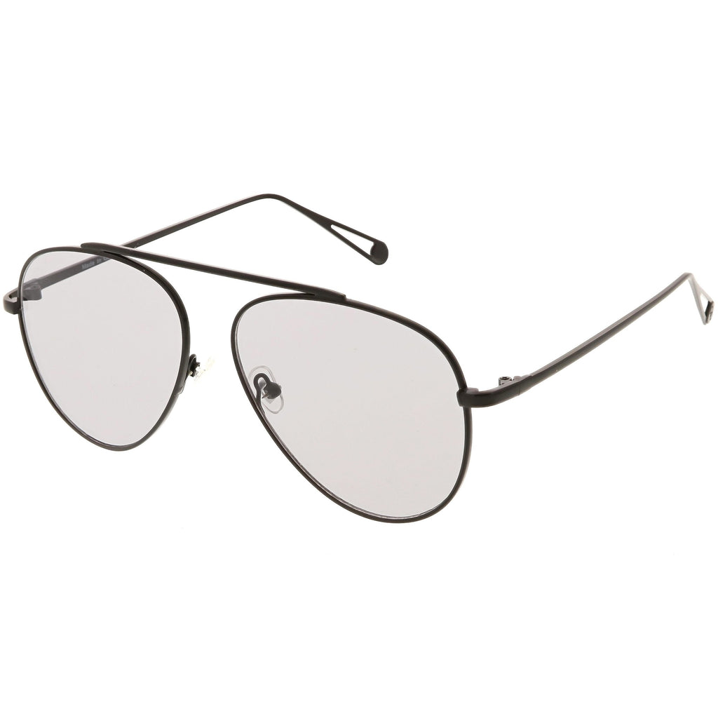 Premium Oversize Color Tone Flat Lens Metal Aviator Sunglasses C508