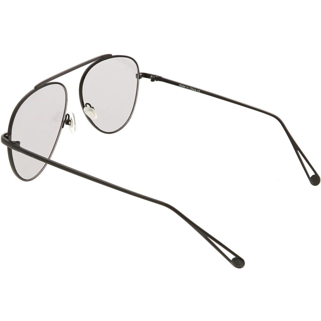 Premium Oversize Color Tone Flat Lens Metal Aviator Sunglasses C508