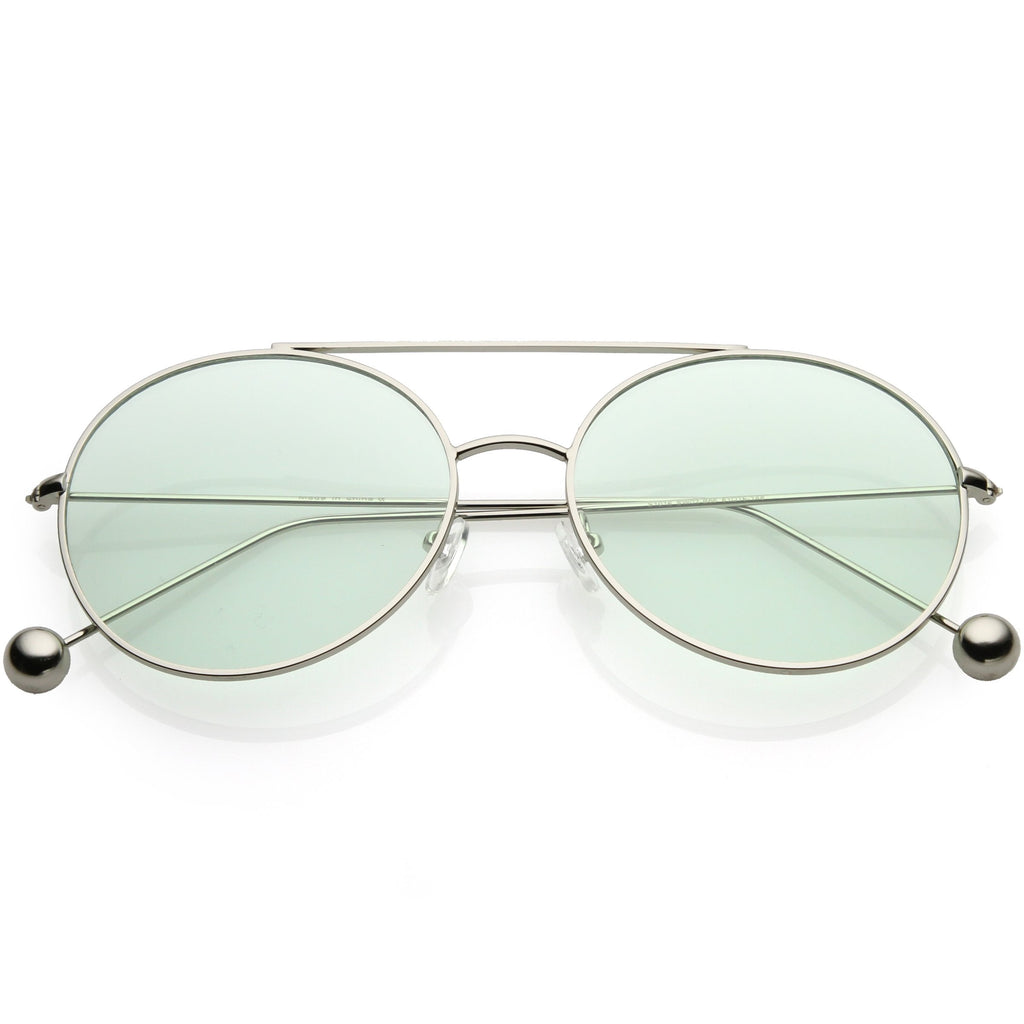 Premium Oversize Color Oval Plat Lens Aviator Sunglasses C498