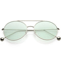 Premium Oversize Color Oval Plat Lens Aviator Sunglasses C498