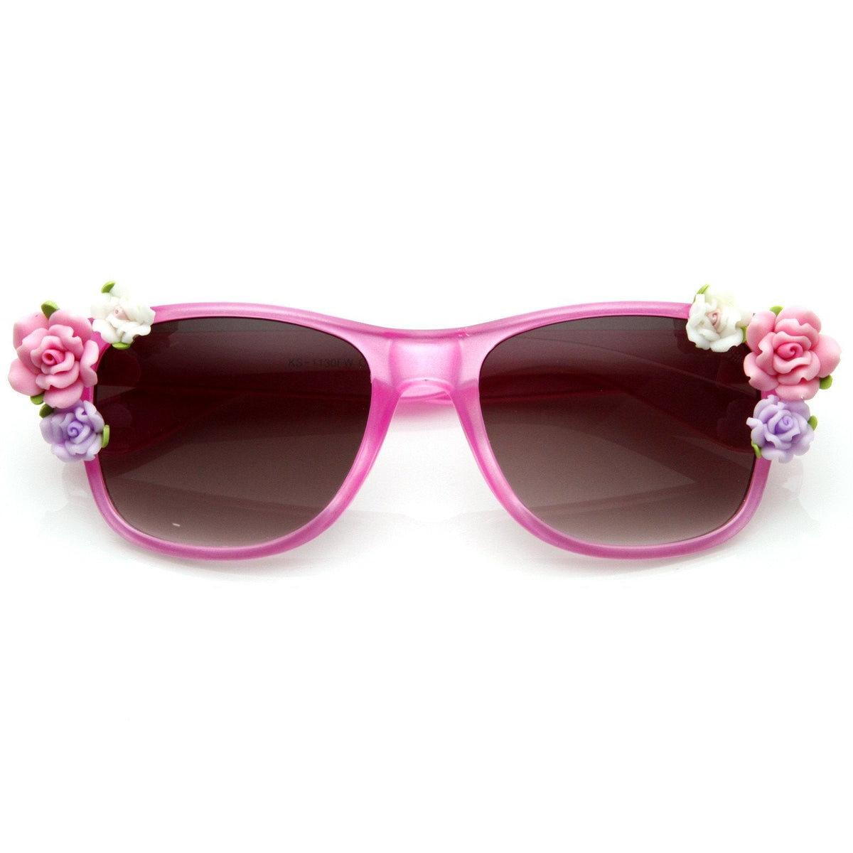 Spring Summer Flower Floral Horned Rim Sunglasses 8853