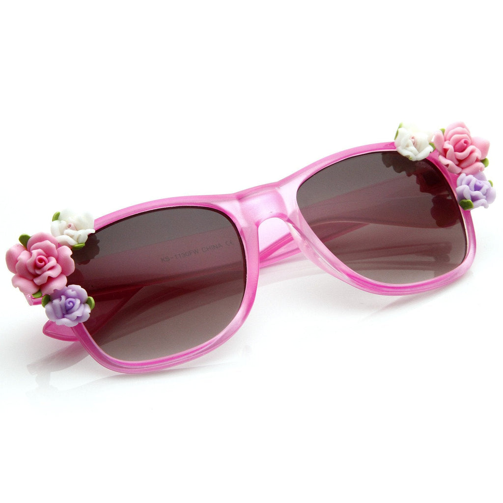 Spring Summer Flower Floral Horned Rim Sunglasses 8853