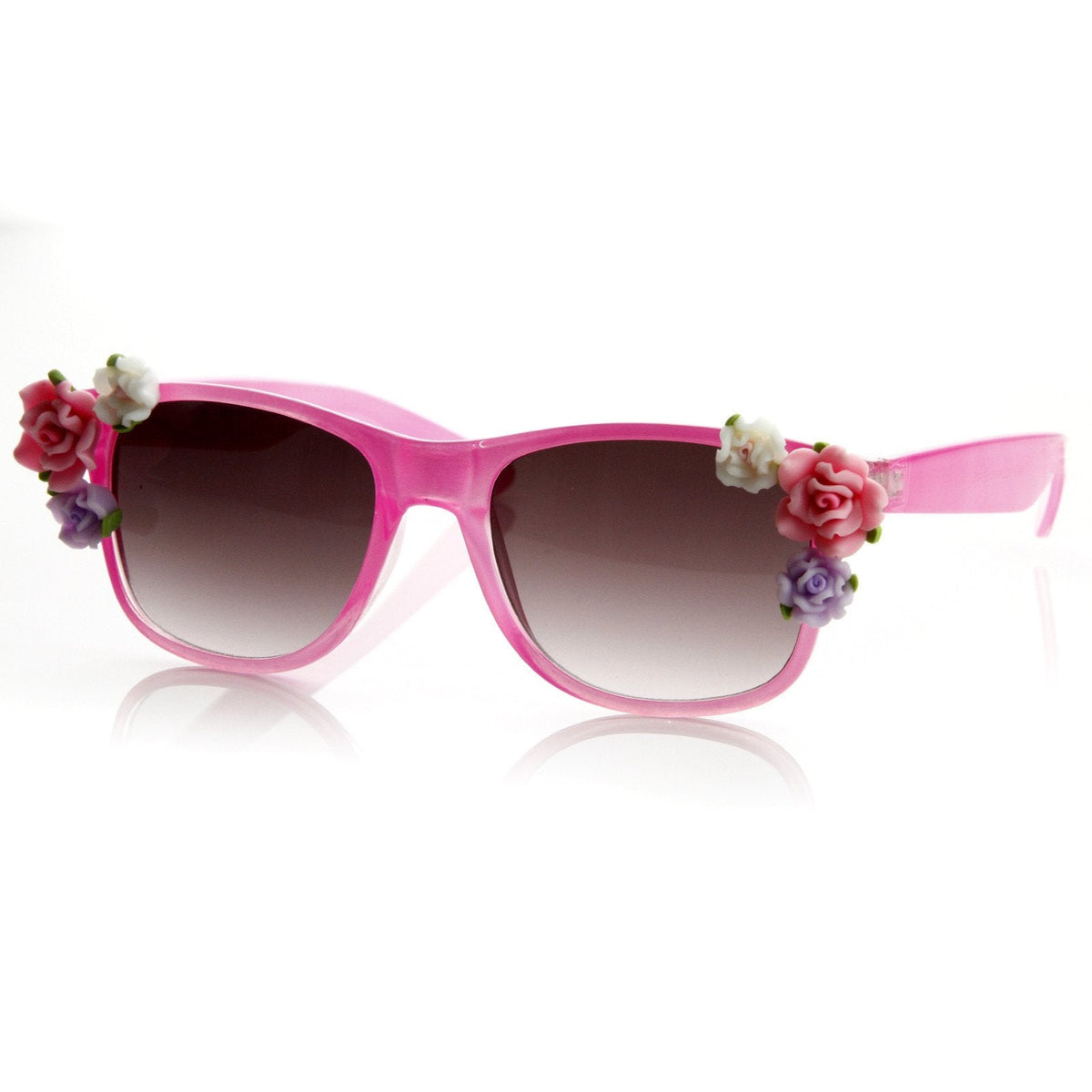 Spring Summer Flower Floral Horned Rim Sunglasses 8853