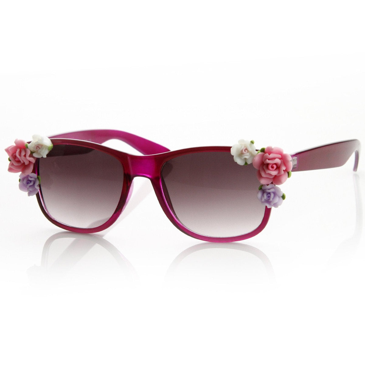 Spring Summer Flower Floral Horned Rim Sunglasses 8853