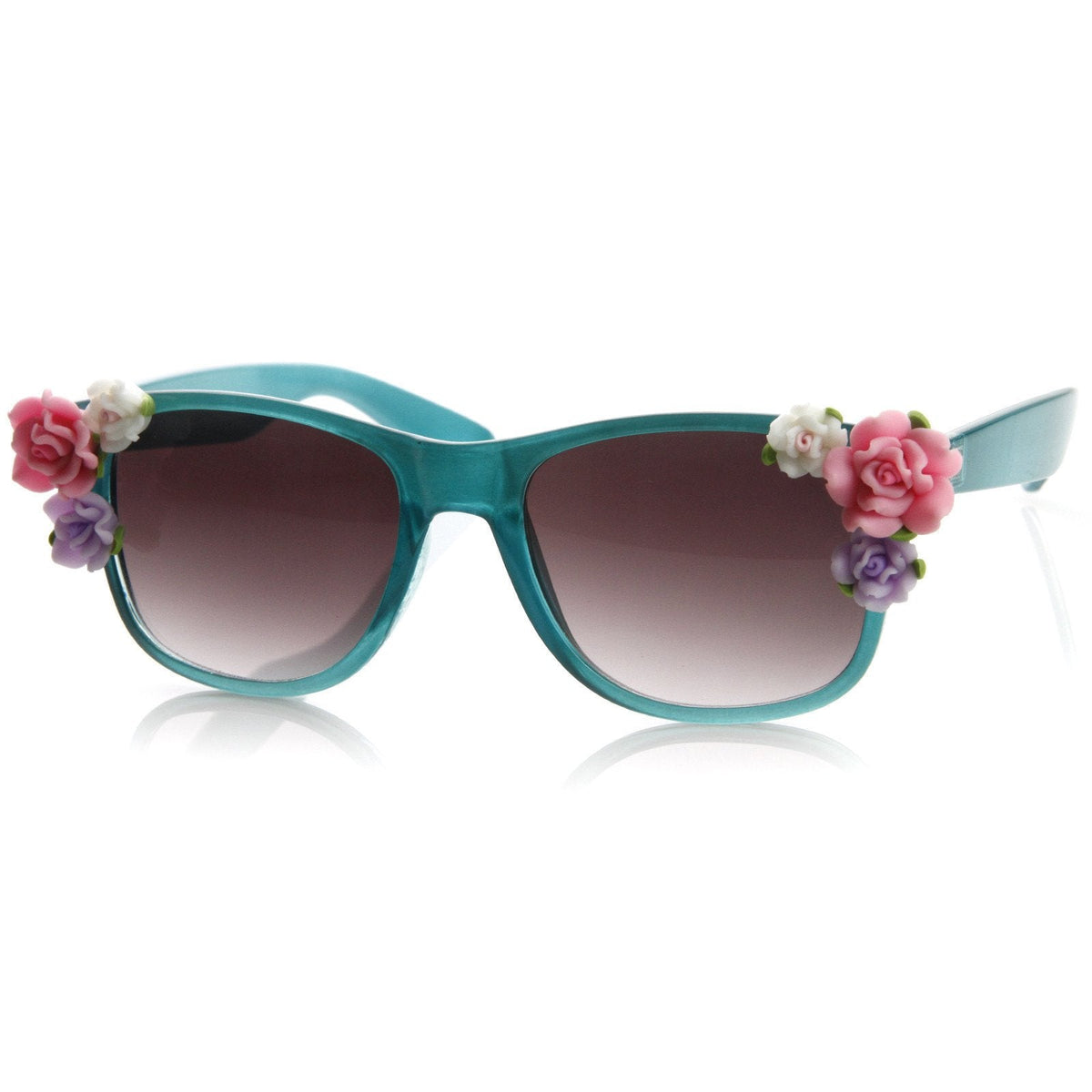 Spring Summer Flower Floral Horned Rim Sunglasses 8853
