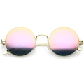 Premium Round Metal Flash Mirrored Flat Lens Sunglasses C465