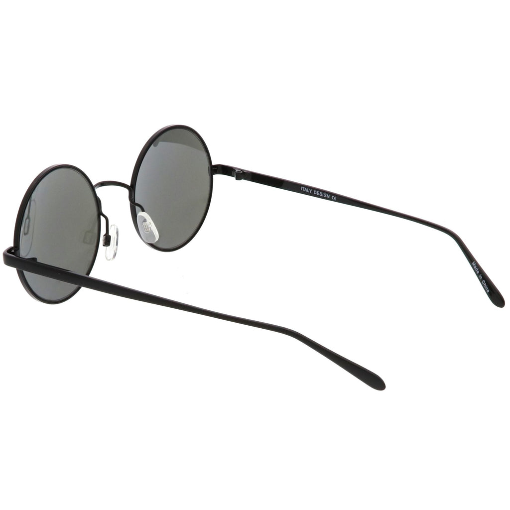 Premium Round Metal Flash Mirrored Flat Lens Sunglasses C465