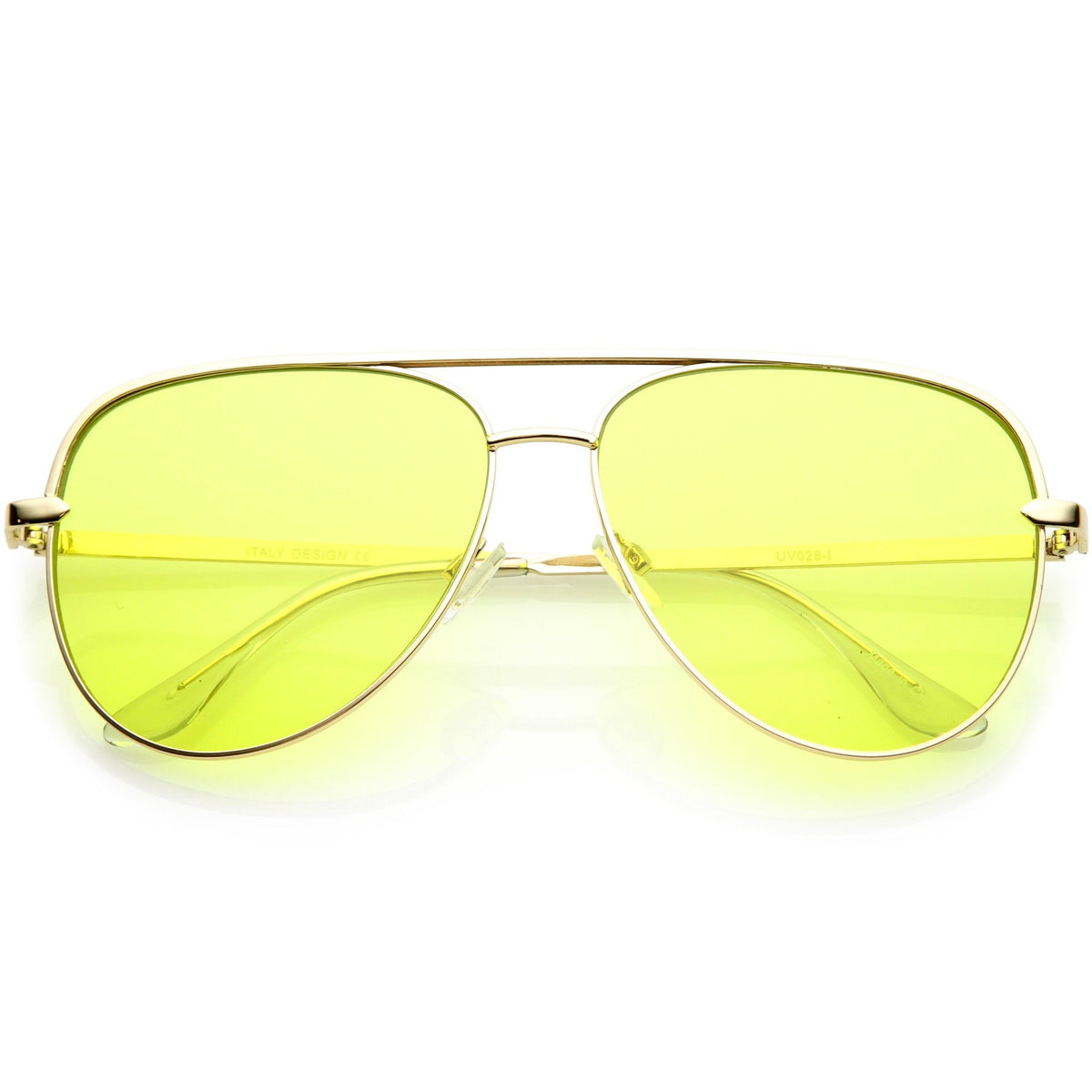 Premium Metal Flat Color Tone Lens Aviator Sunglasses 60mm C466