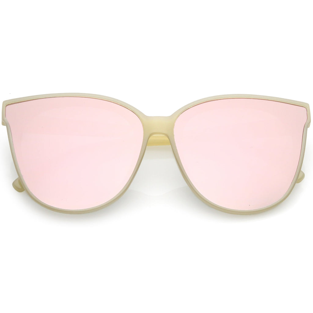 Women's Modern Infinity Flat Mirrored Lens Cat Eye Sunglasses C349