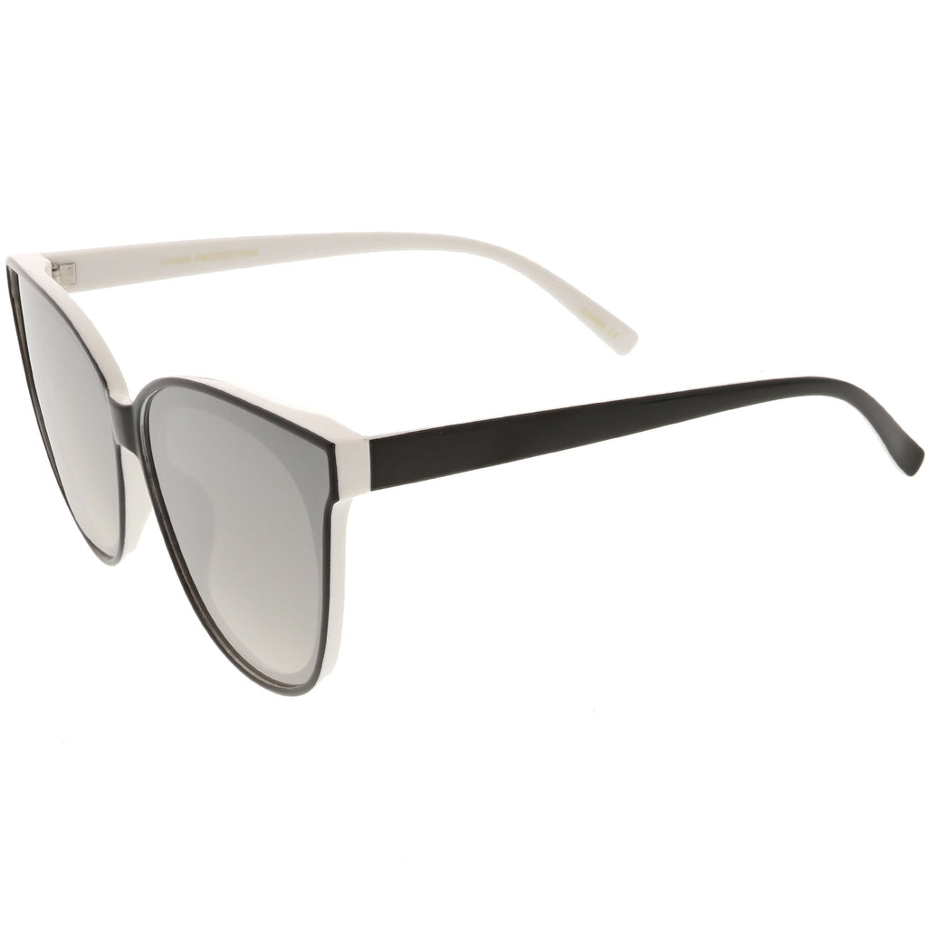 Women's Modern Infinity Flat Mirrored Lens Cat Eye Sunglasses C349