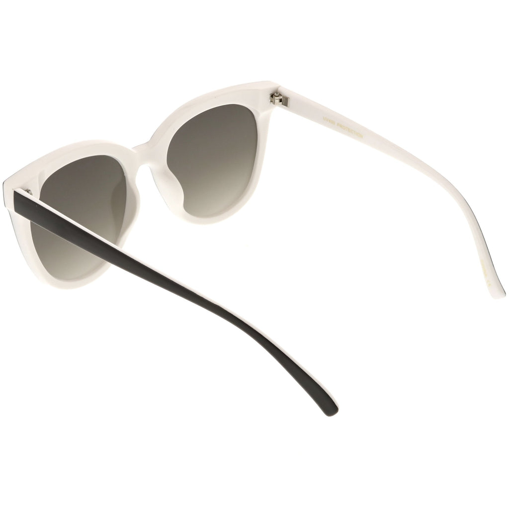 Women's Modern Infinity Flat Mirrored Lens Cat Eye Sunglasses C349