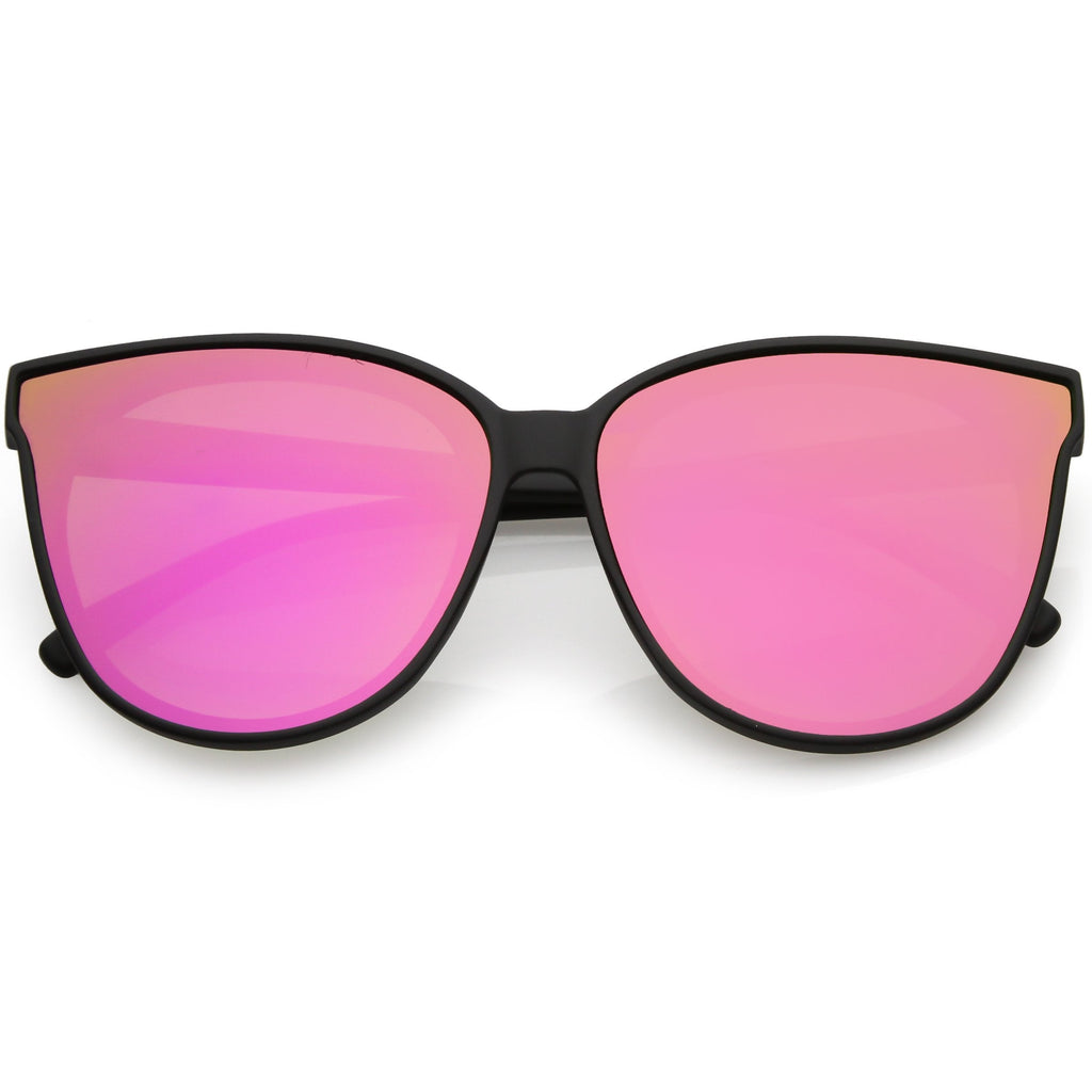 Women's Modern Infinity Flat Mirrored Lens Cat Eye Sunglasses C349