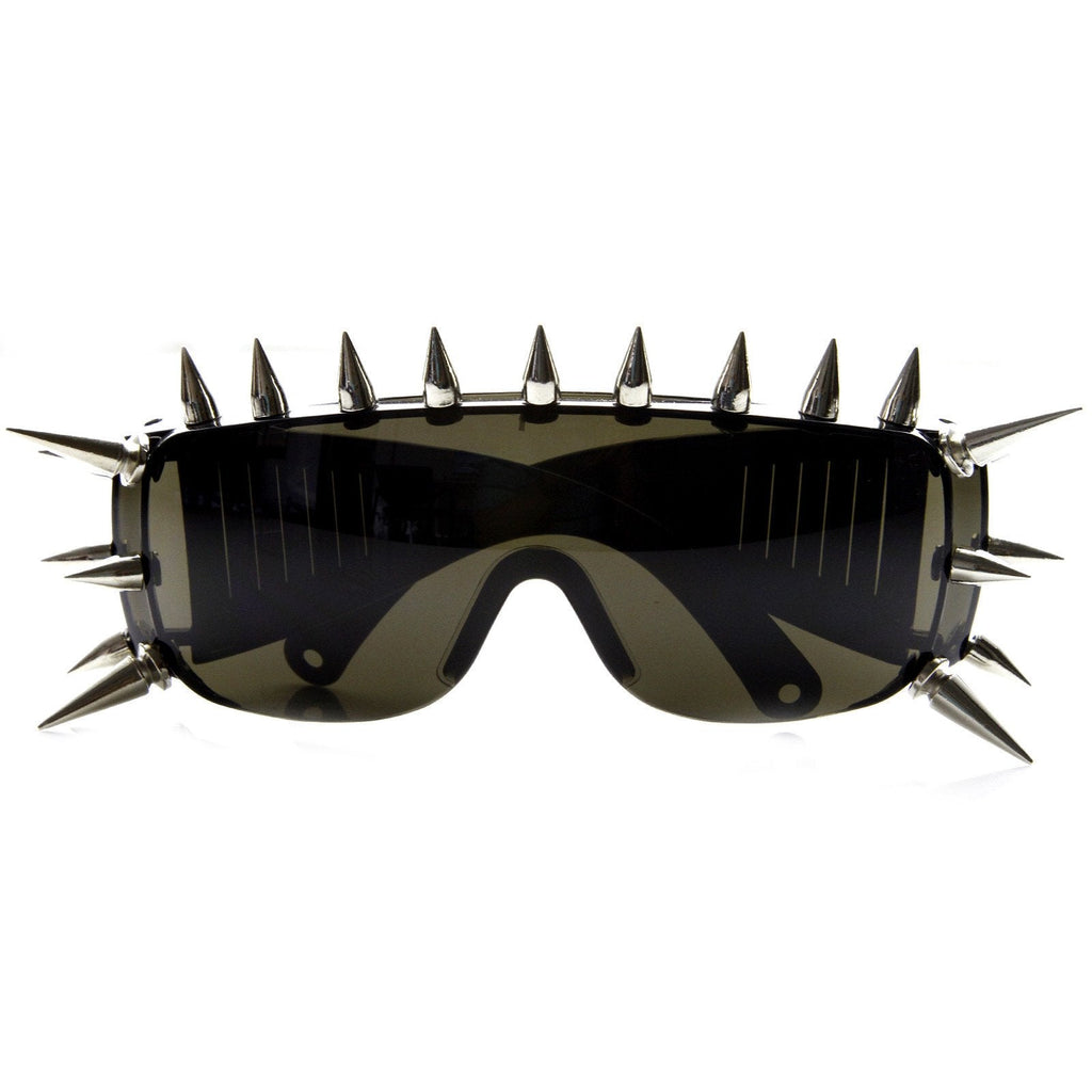 Ultra Punk Spiked Fashion Shield Sunglasses 8886