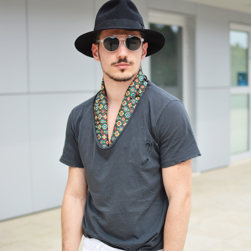 European Fashion Dapper Crossbar Keyhole P3 Rounded Sunglasses 9299