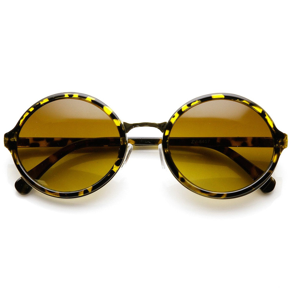 Vintage Steampunk Classic Round Sunglasses Metal Bridge 8407