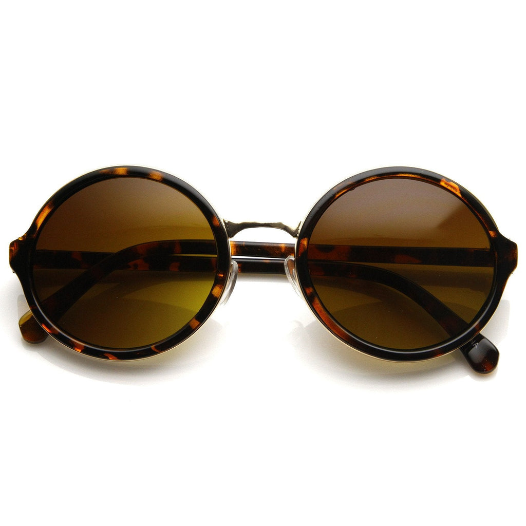 Vintage Steampunk Classic Round Sunglasses Metal Bridge 8407