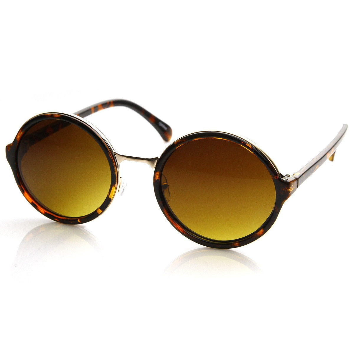 Vintage Steampunk Classic Round Sunglasses Metal Bridge 8407