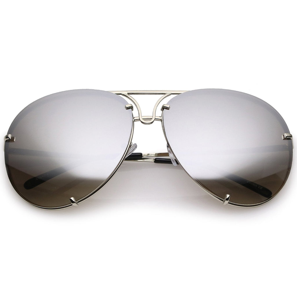 Retro Oversized Floating Mirrored Lens Aviator Sunglasses C081