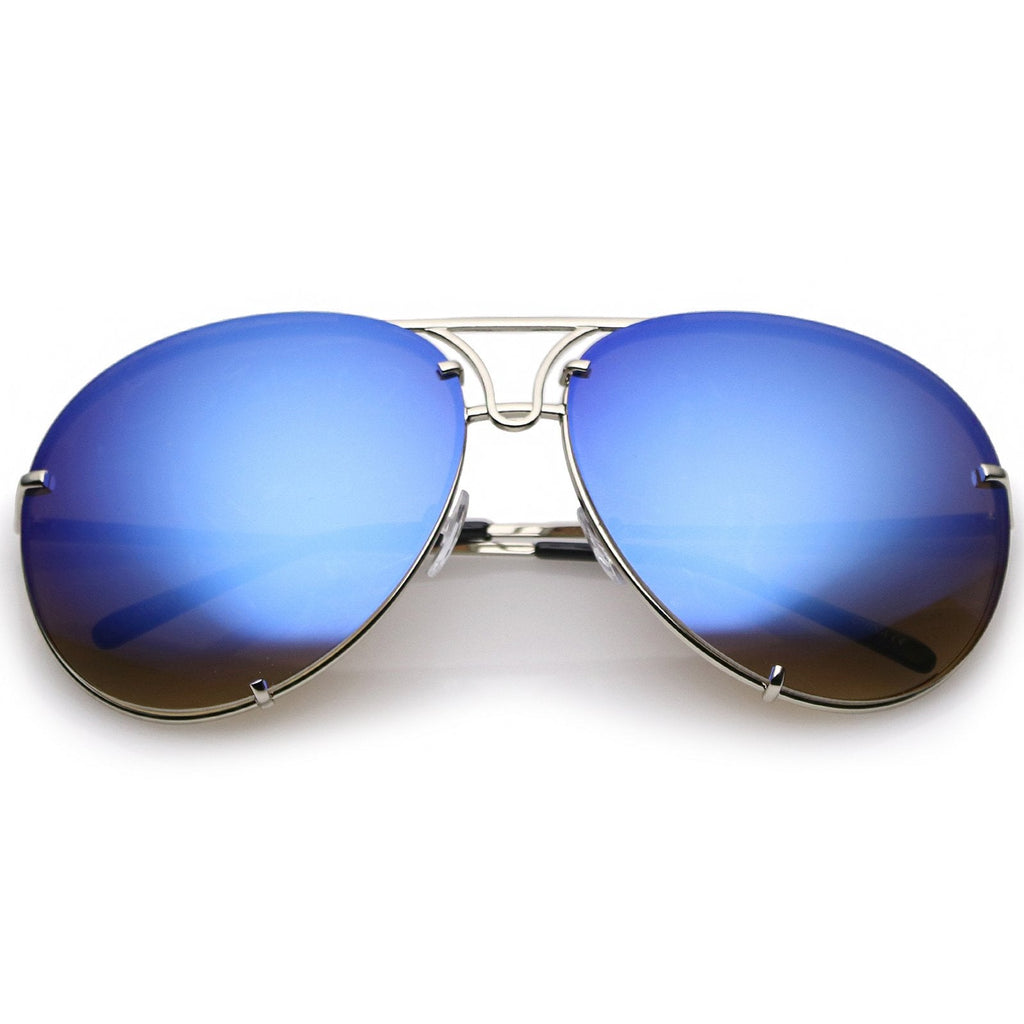 Retro Oversized Floating Mirrored Lens Aviator Sunglasses C081