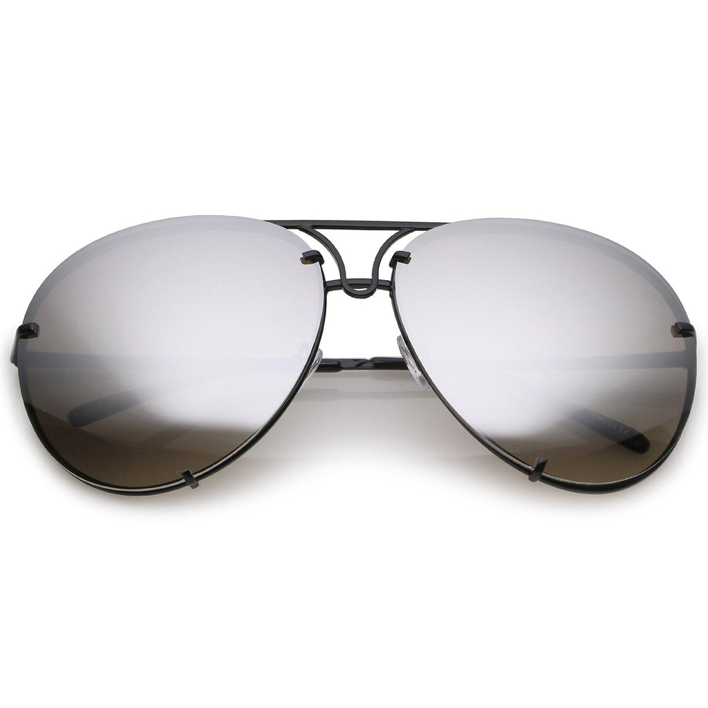 Retro Oversized Floating Mirrored Lens Aviator Sunglasses C081