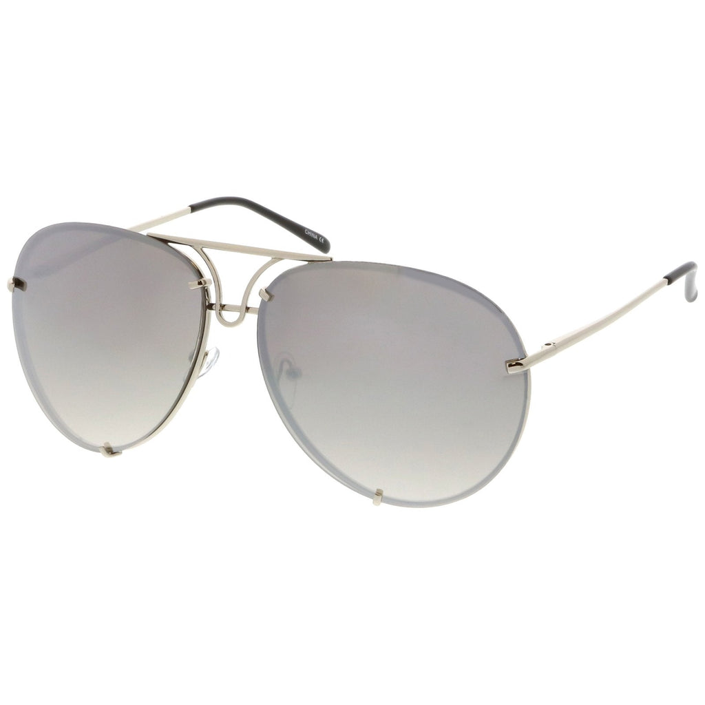 Retro Oversized Floating Mirrored Lens Aviator Sunglasses C081