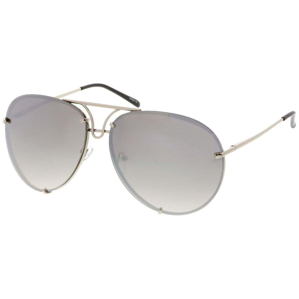 Retro Oversized Floating Mirrored Lens Aviator Sunglasses C081