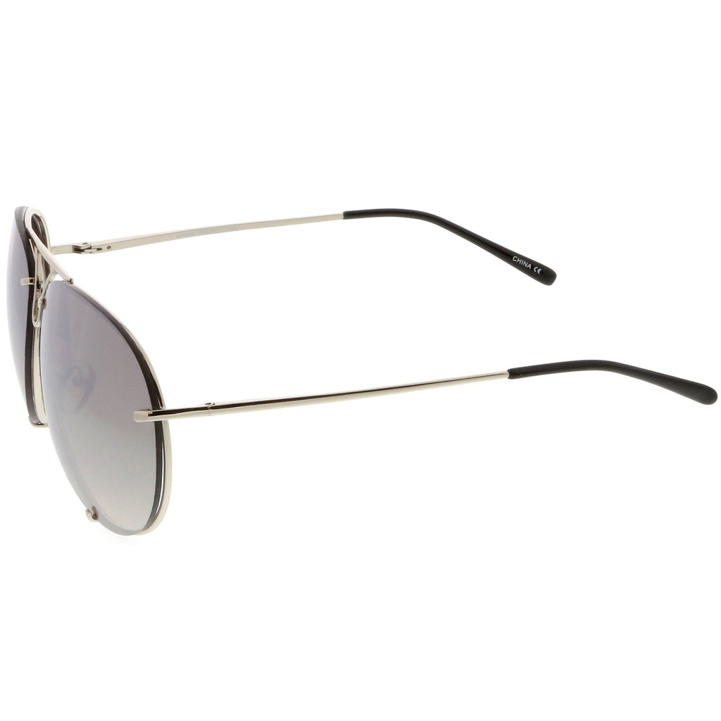 Retro Oversized Floating Mirrored Lens Aviator Sunglasses C081