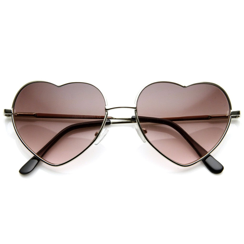 Womens Cute Metal Heart Shape Fashion Sunglasses 8796