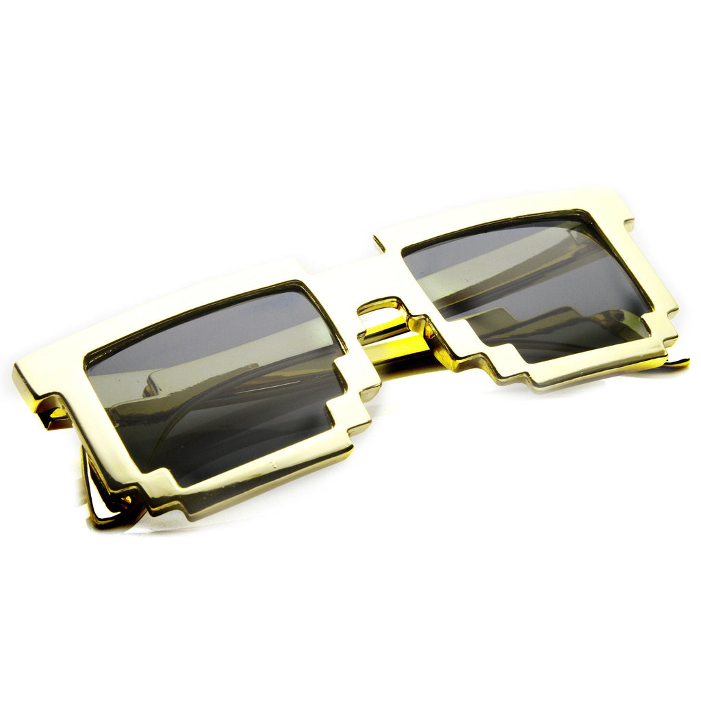 Retro Shiny Color Foil Pixelated 8-Bit Sunglasses 8808