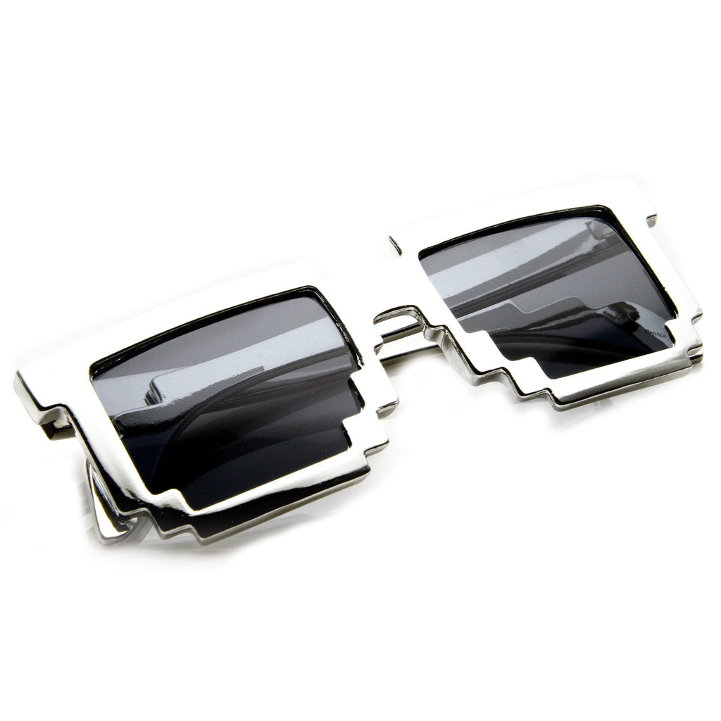 Retro Shiny Color Foil Pixelated 8-Bit Sunglasses 8808