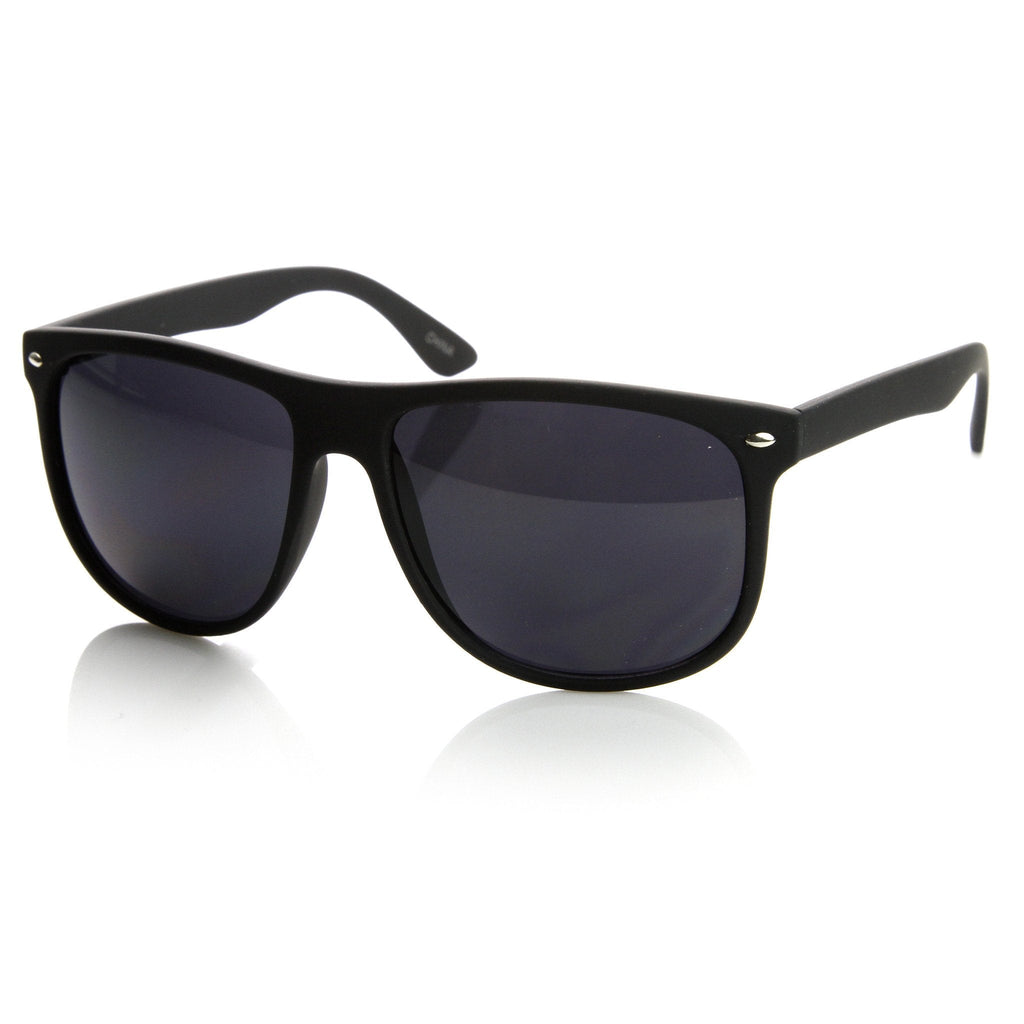 Large Retro Rubberized Horned Rim Sunglasses 8815