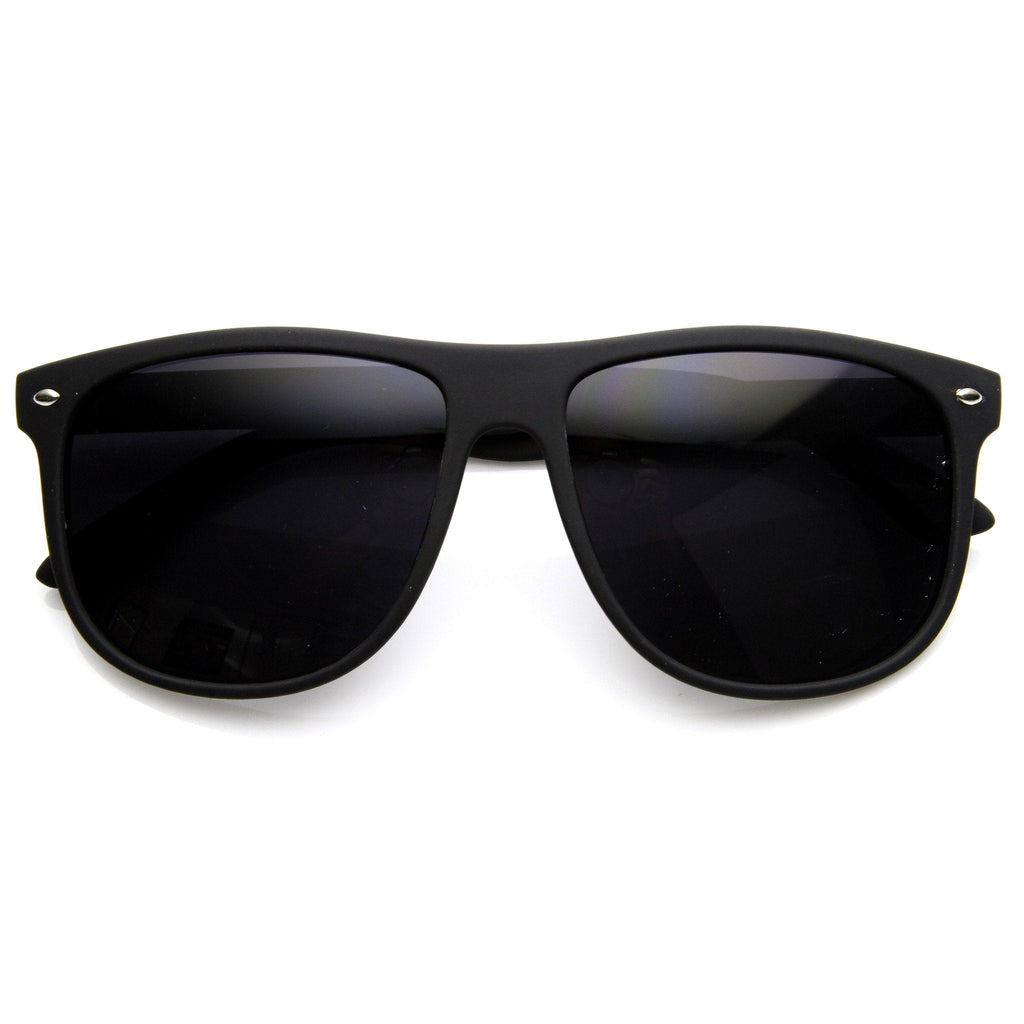 Large Retro Rubberized Horned Rim Sunglasses 8815