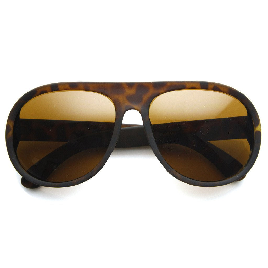 Oversize Retro Soft Rubberized Aviator Sunglasses 8813
