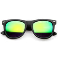 Retro Oversize Horned Rim Sunglasses With Flash Mirror Lens 9634