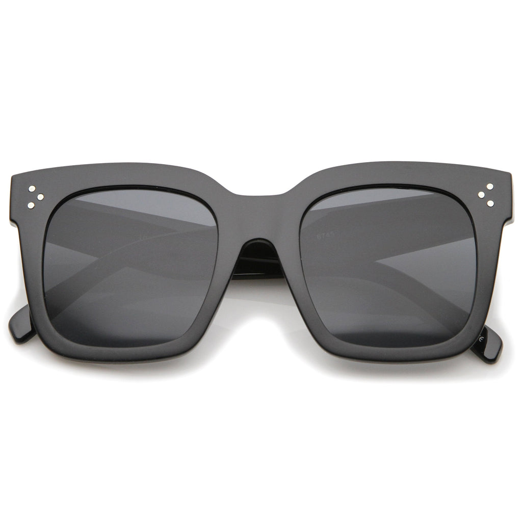 Bold Oversize Horned Rim Flat Lens Sunglasses A101