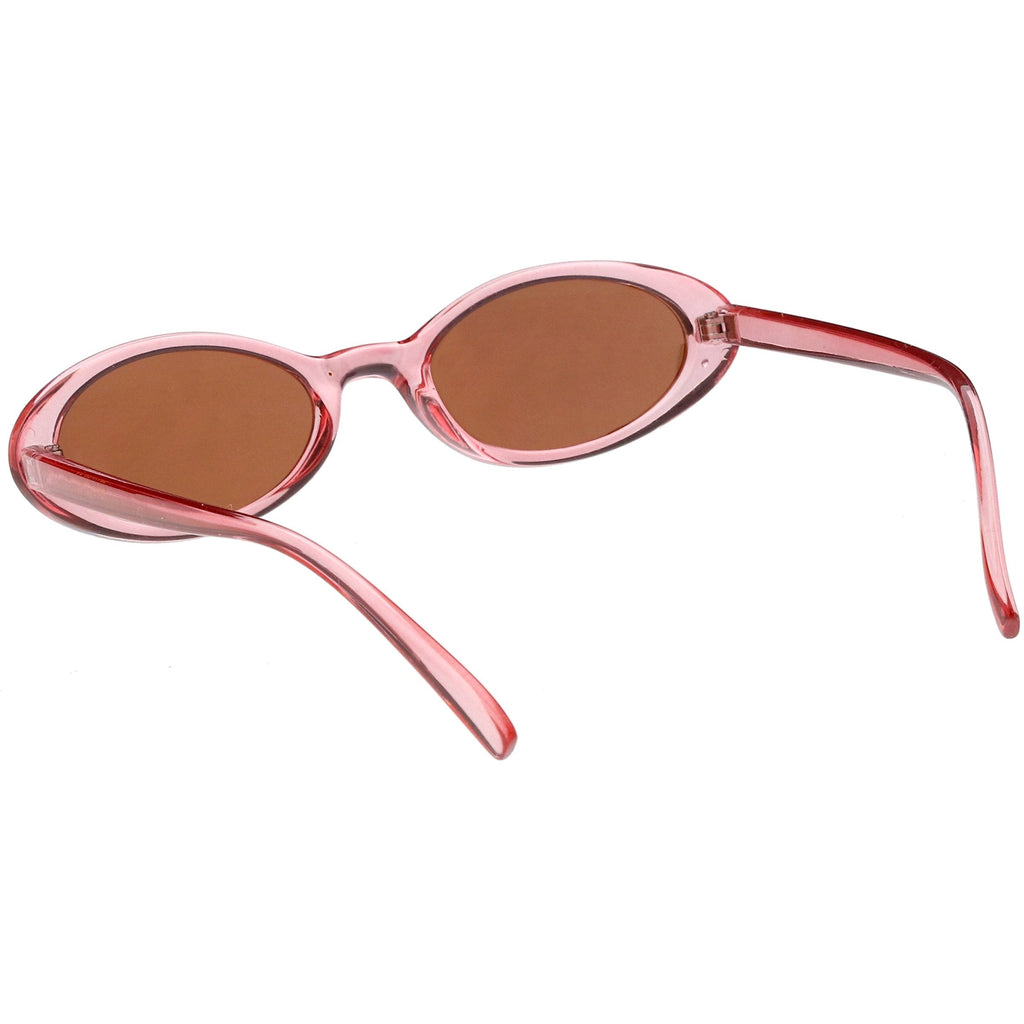 Small Retro 1990's Transparent Mirrored Lens Sunglasses C698