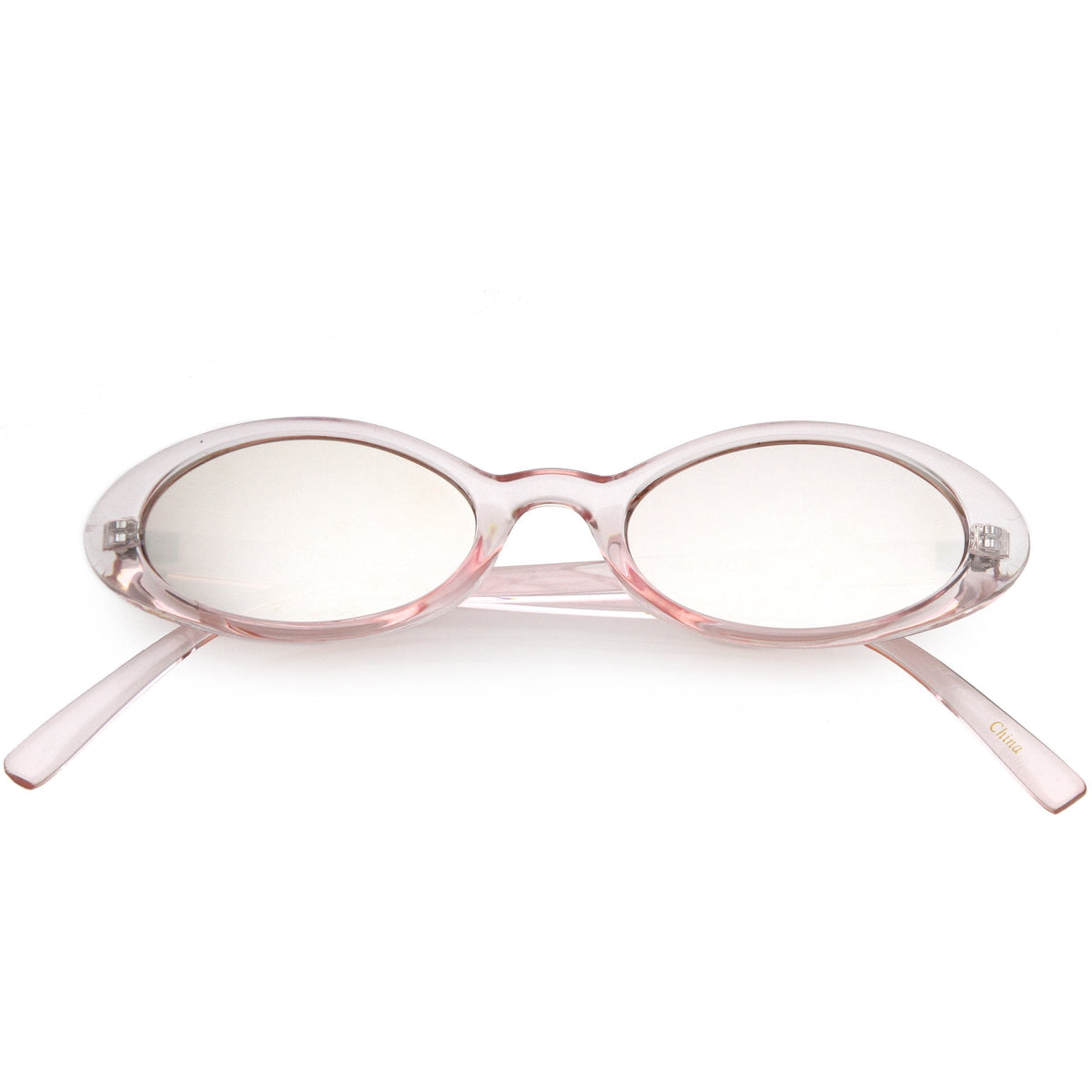 Small Retro 1990's Transparent Mirrored Lens Sunglasses C698
