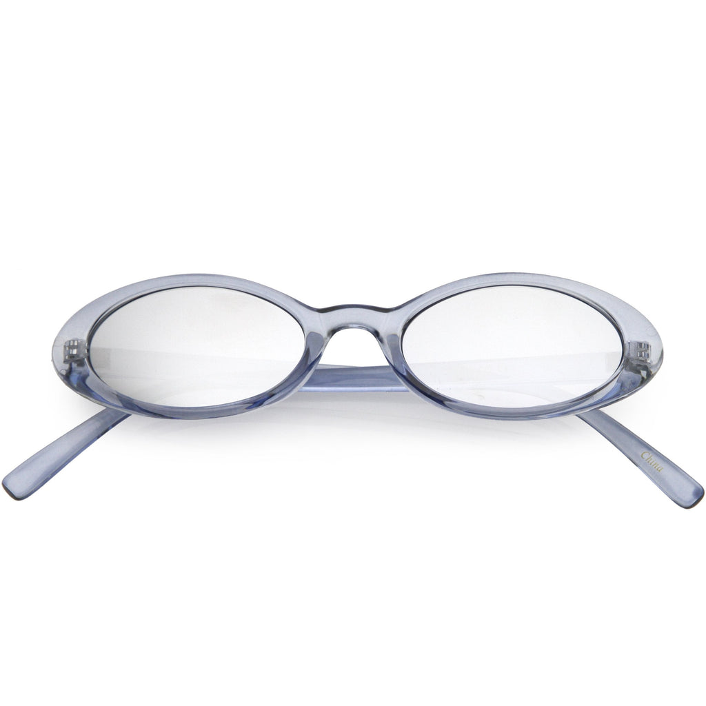 Small Retro 1990's Transparent Mirrored Lens Sunglasses C698