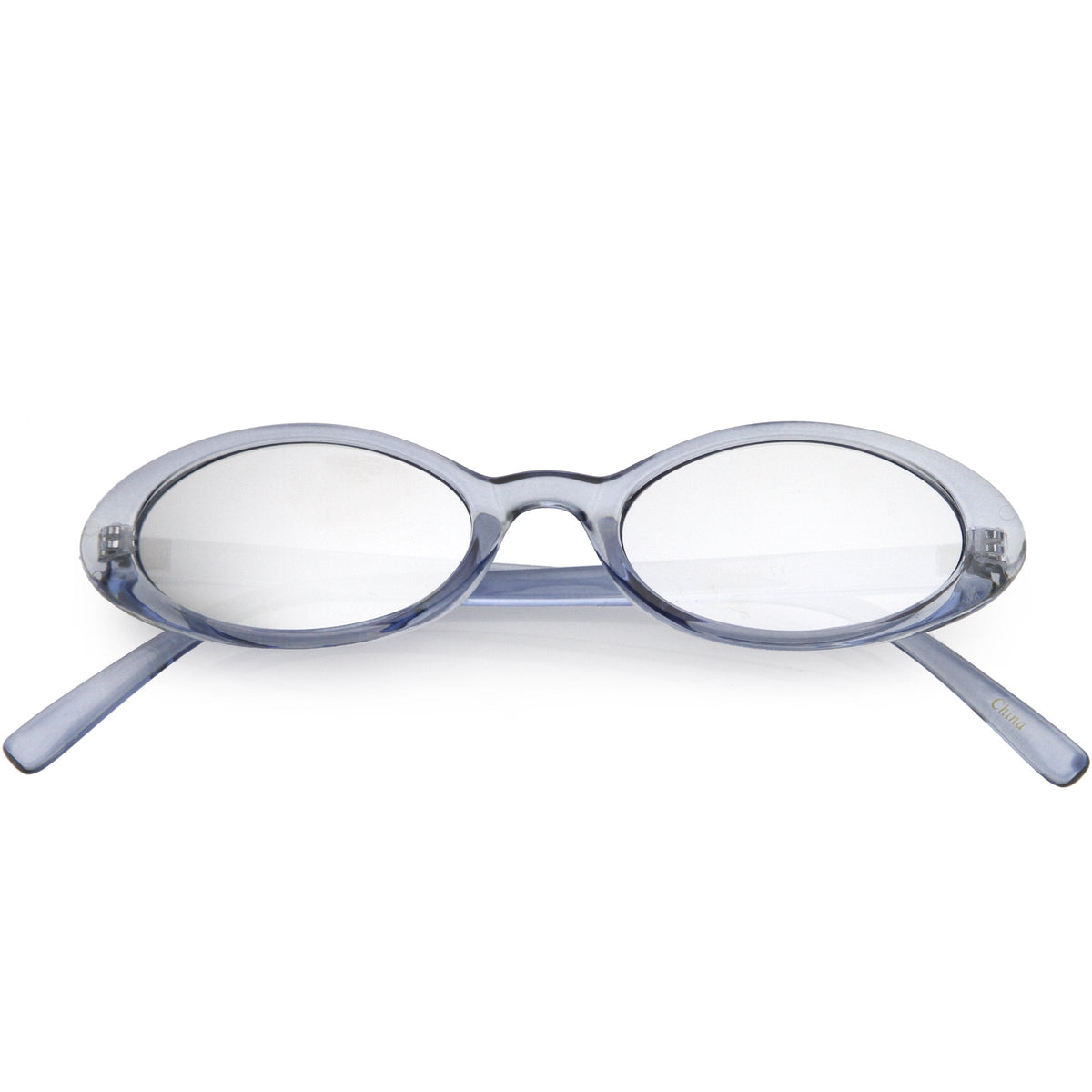 Small Retro 1990's Transparent Mirrored Lens Sunglasses C698